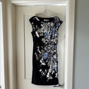 Kasper Women's Black and Blue Floral Dress